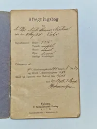 Original Dansk militær afregningsbog slut 1800 tallet