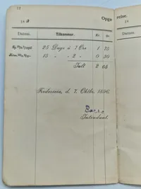 Original Dansk militær afregningsbog slut 1800 tallet
