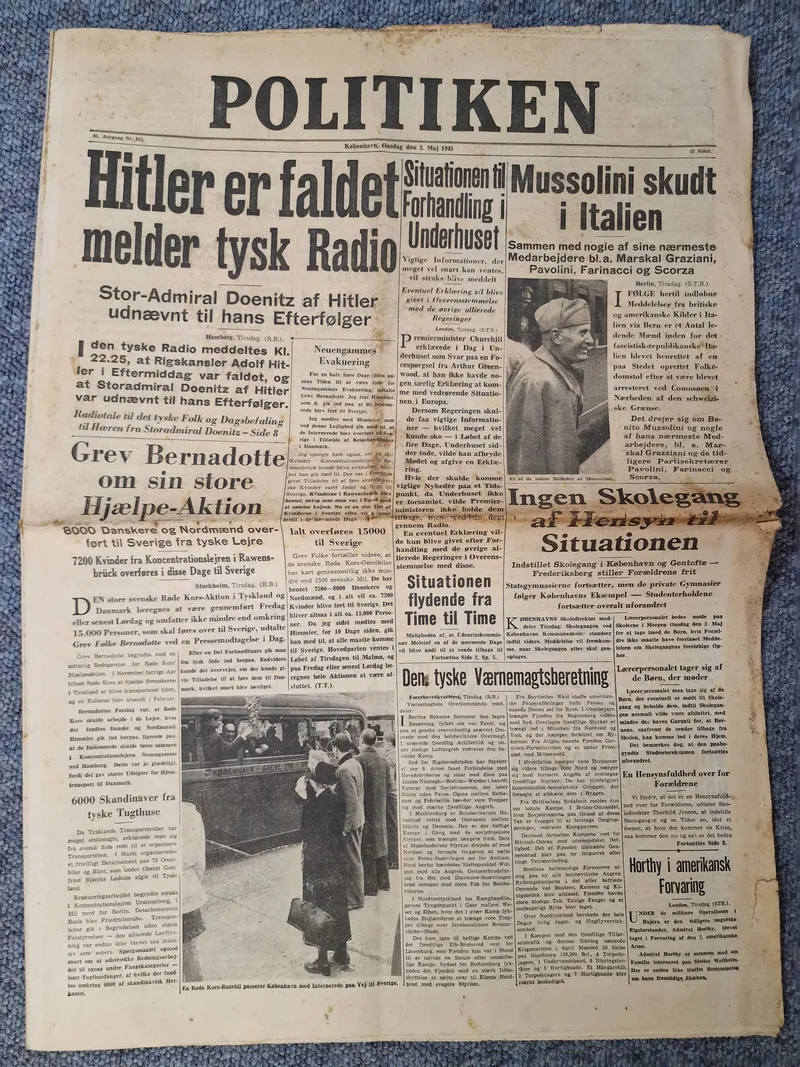 Original Hitler er faldet avis
