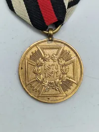 Original Tysk 1870/71 deltager medalje lavet af franske kanoner