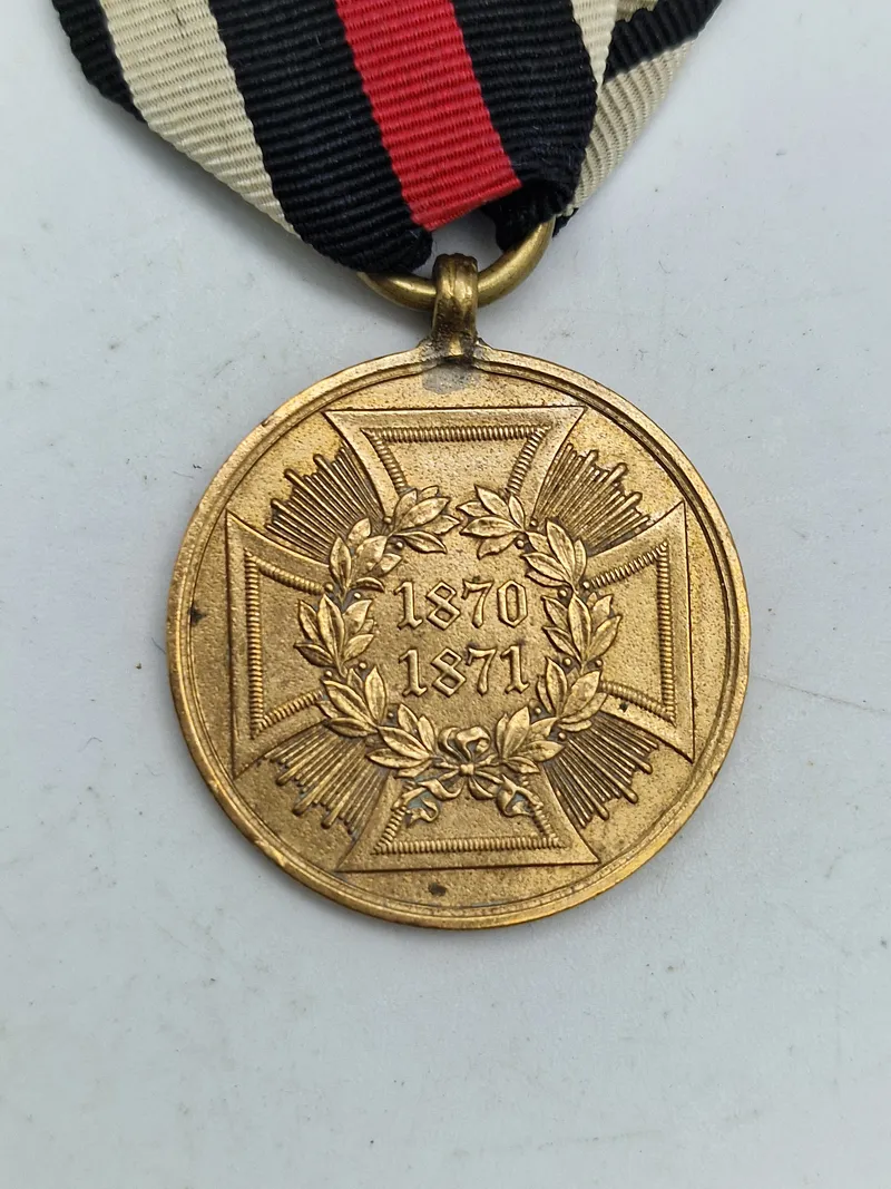 Original Tysk 1870/71 deltager medalje lavet af franske kanoner