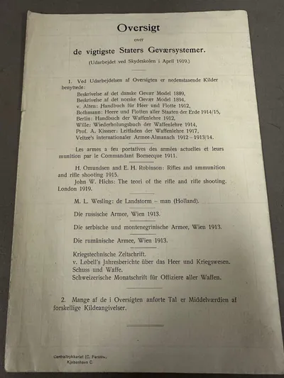 Folder om Danske våben 1910