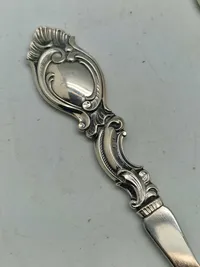 Originalt dansk salatbestik tretårnet sølv  - Rococo stil - 1940’erne
