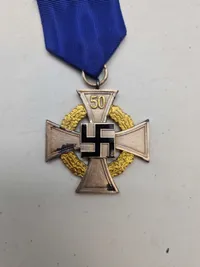 Sjælden original tysk medalje for 50 års tro tjeneste i staten