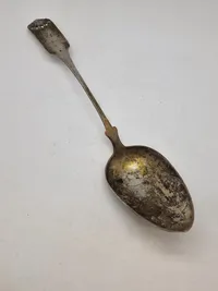 Stor sølvske - 1800 tallet - vægt 53 gr - sølvværdi ca 249,-
