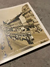 Originalt tysk WWII postkort (Adolf Hitler straße)