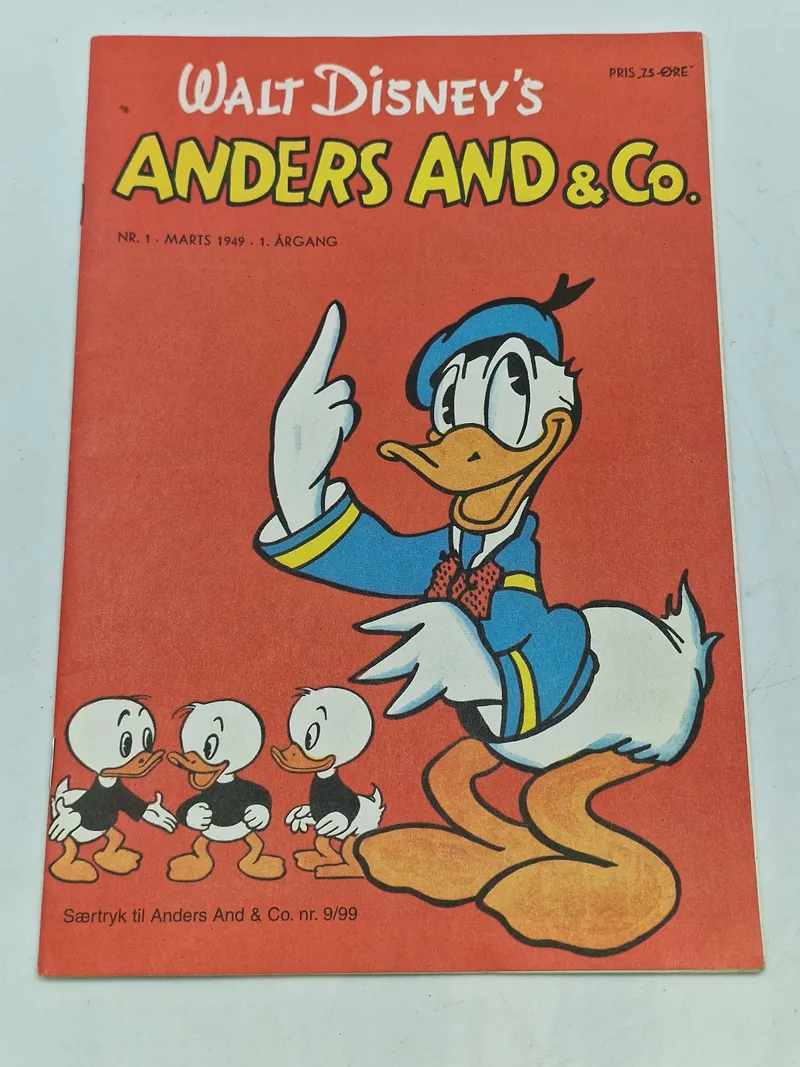 Genoptryk af det første Anders And blad fra 1 marts 1949