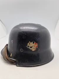 Original tidlig tysk Feuerwehr hjelm - ww2, med mærke