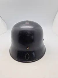 Original tidlig tysk Feuerwehr hjelm - ww2, med mærke