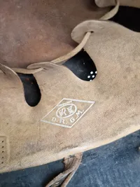 Original tidlig tysk Feuerwehr hjelm - ww2, med mærke