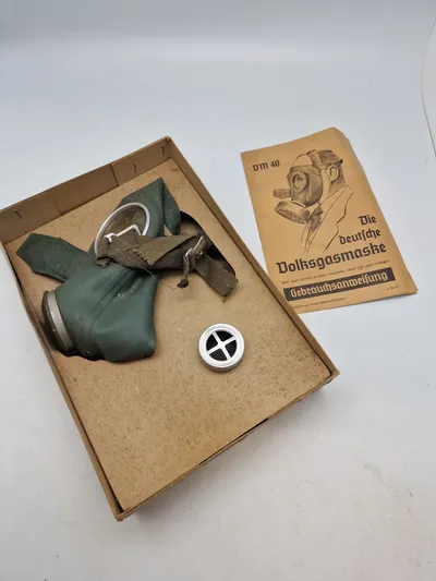 Original tysk Volksgasmaske med kasse - ww2