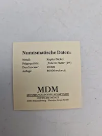 Samling tyske nationale mønter med æske og certifikat