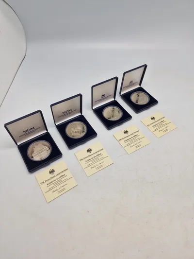 Samling tyske nationale mønter med æske og certifikat