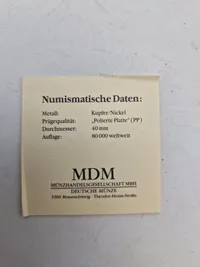 Samling tyske nationale mønter med æske og certifikat