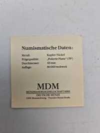 Samling tyske nationale mønter med æske og certifikat
