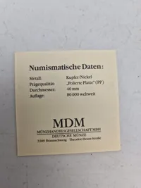 Samling tyske nationale mønter med æske og certifikat
