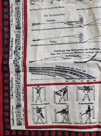 Originalt tysk ww1 tørklæde med instruktioner til gevær 88