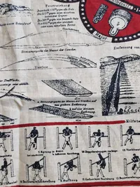 Originalt tysk ww1 tørklæde med instruktioner til gevær 88