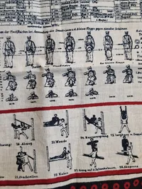 Originalt tysk ww1 tørklæde med instruktioner til gevær 88