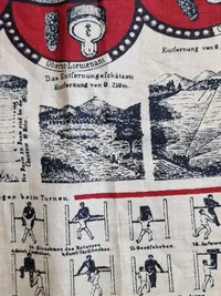Originalt tysk ww1 tørklæde med instruktioner til gevær 88