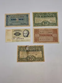 Samling originale danske pengesedler