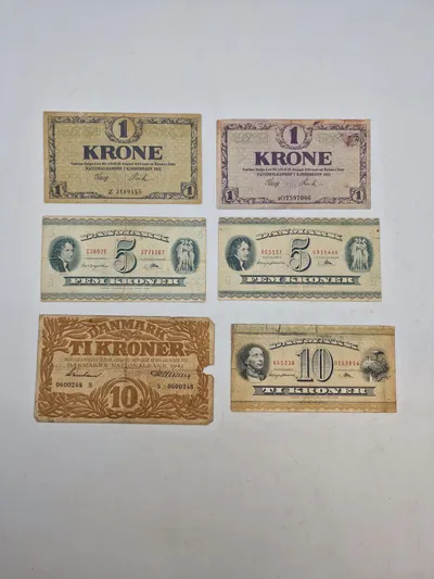 Samling originale danske pengesedler