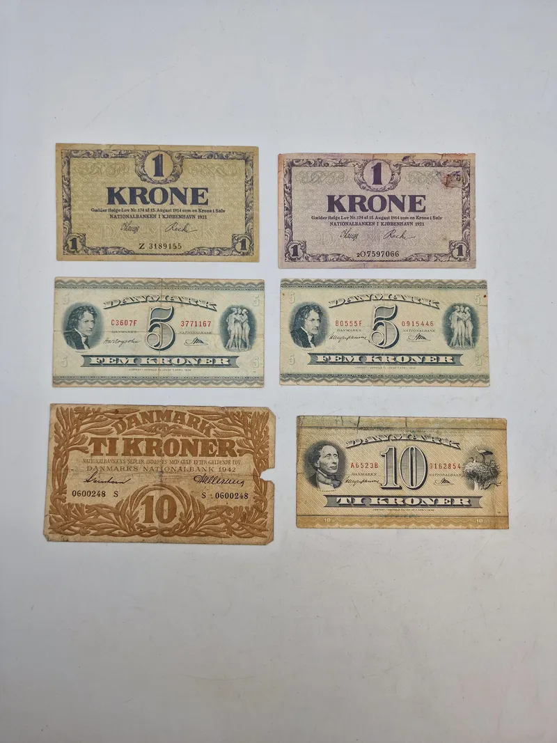 Samling originale danske pengesedler