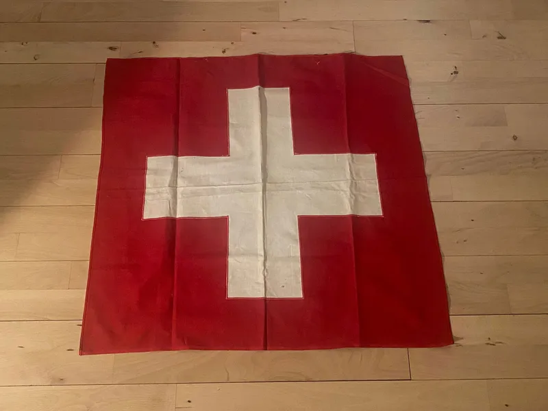 Originalt flag fra Schweiz fra perioden omkring ww2