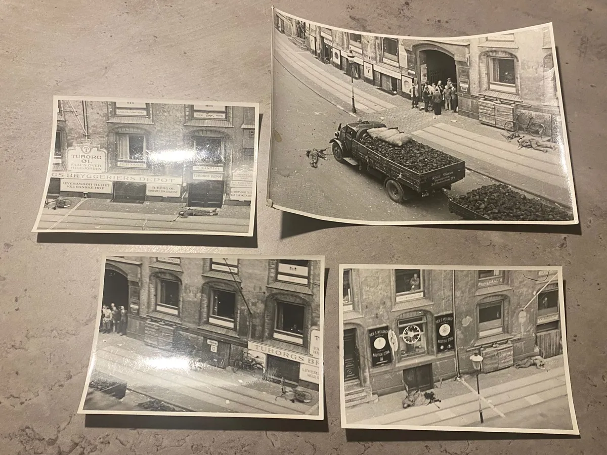 Lot ww2 fotos fra bykampe i København Amaliegade 26  - genoptryk???
