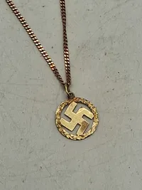 Originalt 14 karat guld hagekros 1933 ti 45 kade af forgyldt sterlingsølv