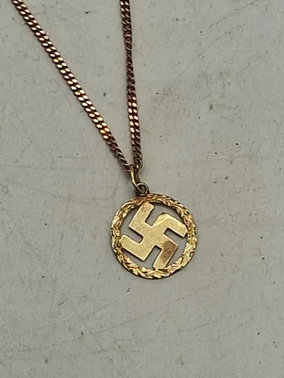 Originalt 14 karat guld hagekros 1933 ti 45 kade af forgyldt sterlingsølv