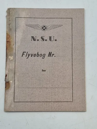 Ekstremt sjælden N.S.U flyvebog, eneste kendte eksemplar