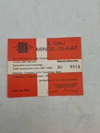 % maj minde dukat af sterlingsølv 22 gram