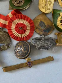 Lot diverse pins og medaljer