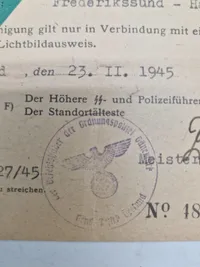 Original Køretilladelse fra København 1945