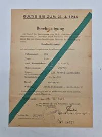 Original Køretilladelse fra København 1945