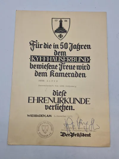 50 års urkende givet til dansk sydslesviger