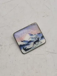Original norsk Hjortdahl broche - sterlingsølv med emalje