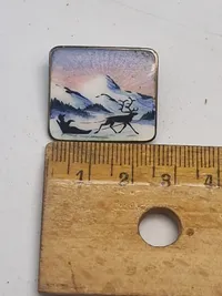 Original norsk Hjortdahl broche - sterlingsølv med emalje
