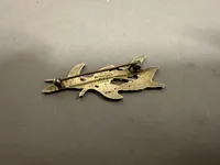 BROCHE, Sterling sølv/emalje, Erik Magnusson, de 5 Nordiske svaner 1940.