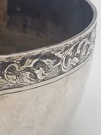 Original Antik  Kinesisk sølv skål 217 gram