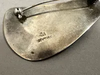 Original stor Dansk broche af sølv