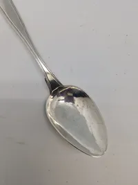 Johan J. H. Rühle 1802-1858 Ribe Original Dansk sølvske tretornet dateret 1844, vægt 46 gram