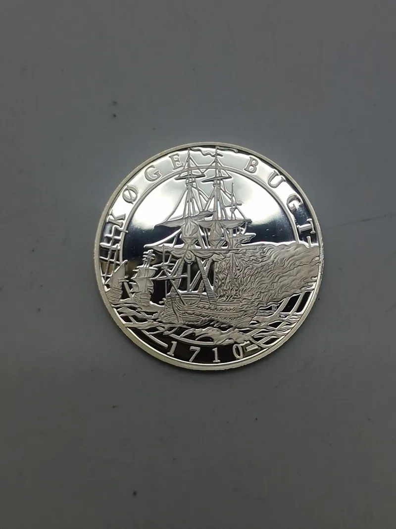 Original mønt - sterlingsølv (20 gram) slaget ved Køge bugt 1710