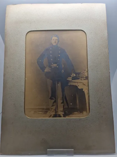 Originalt stort foto af Dansk soldat