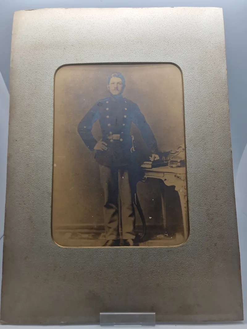 Originalt stort foto af Dansk soldat