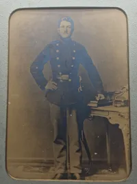 Originalt stort foto af Dansk soldat