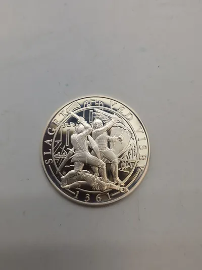 Original mønt - sterlingsølv (20 gram) Slaget ved Visby 1361