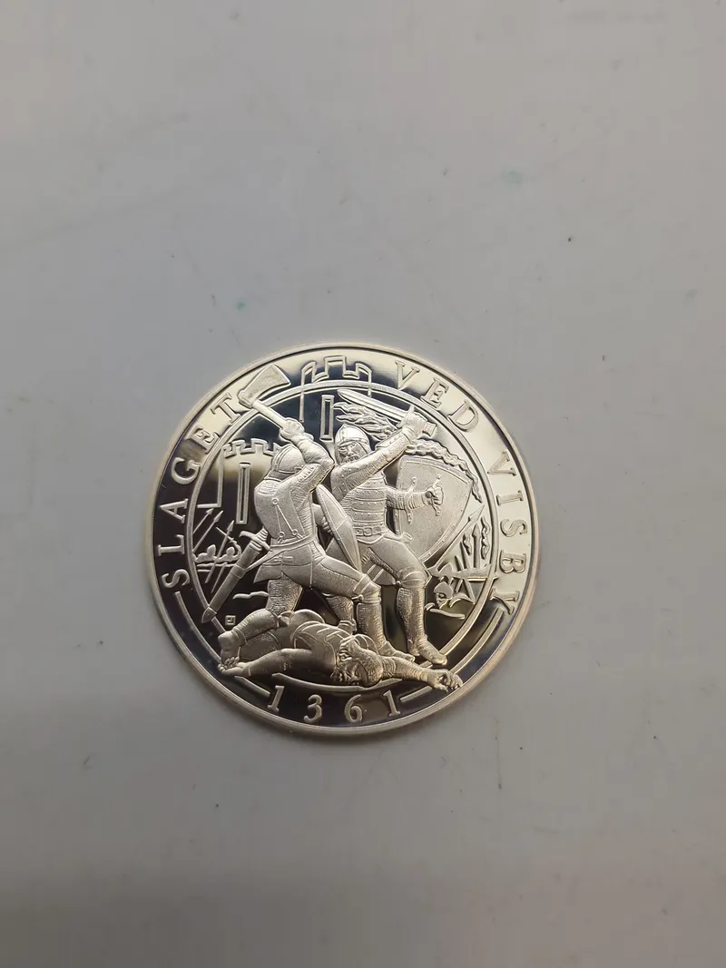 Original mønt - sterlingsølv (20 gram) Slaget ved Visby 1361