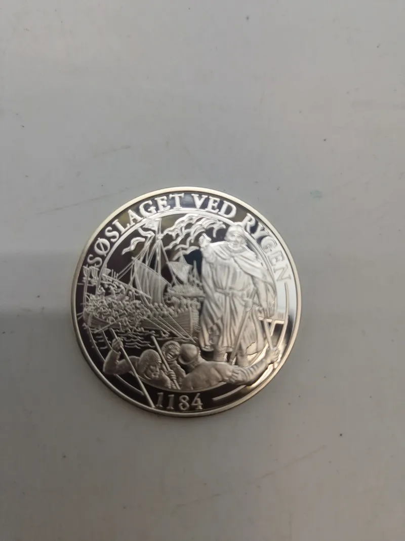 Original mønt - sterlingsølv (20 gram) Slaget ved Rygen 1188